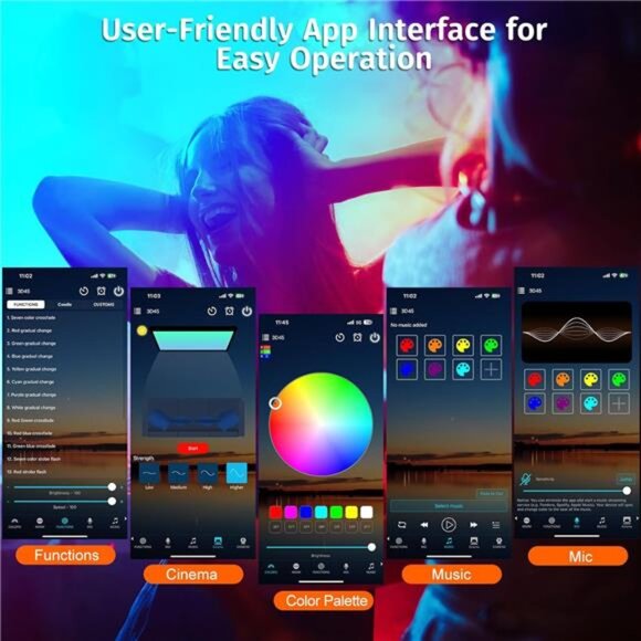 Sunset Lamp Projector with APP & Button Control, 360 Degree Rotation Multiple - Picture 5 of 7